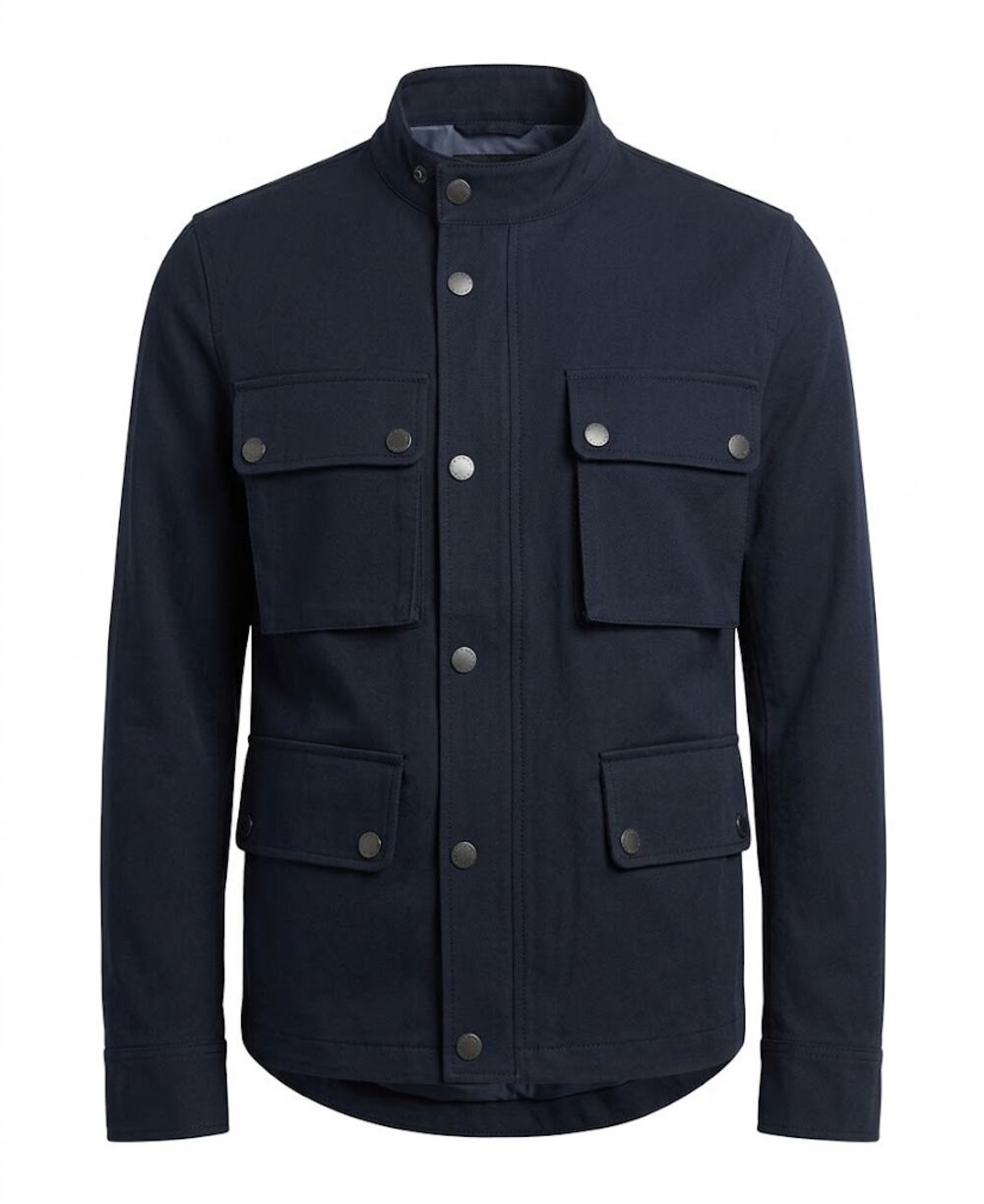 Ted by Ted Baker Safari Zip-Front Modern Fit Utility Jacket Navy XL